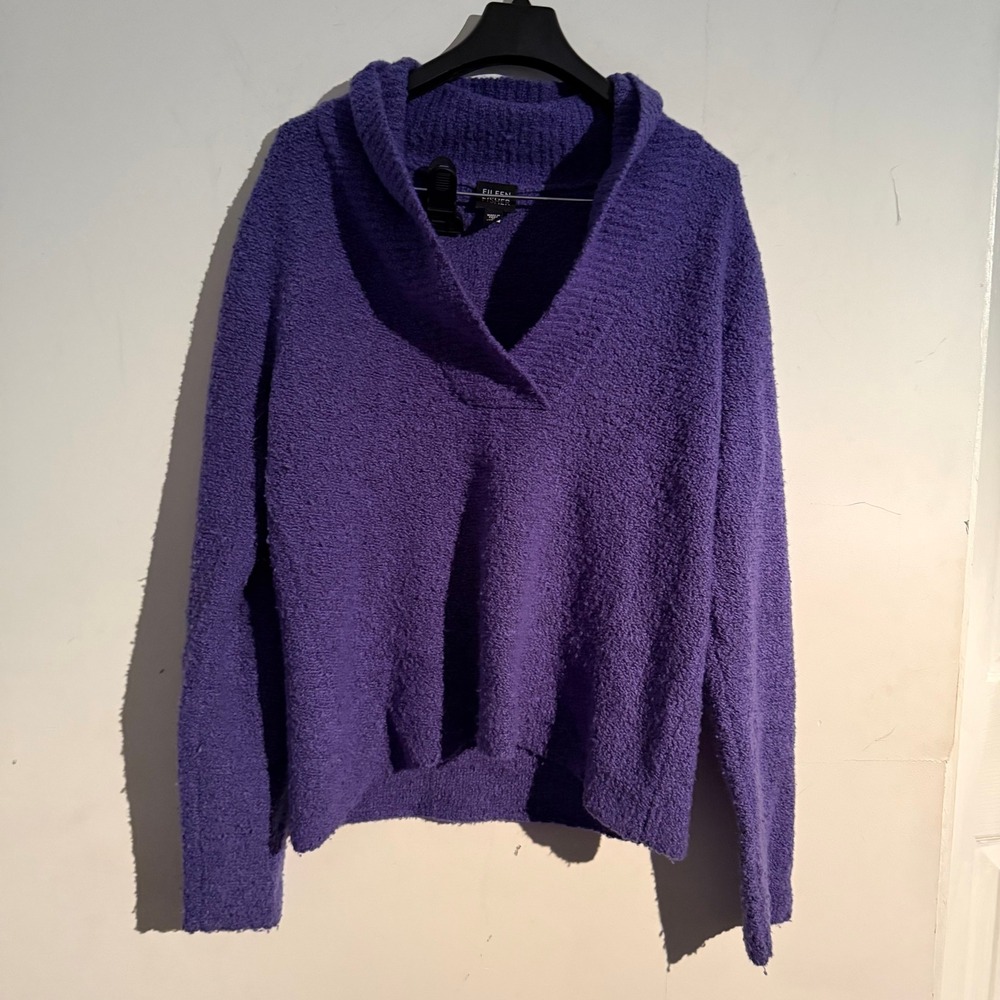 Eileen Fisher‎ Small Purple Wool Cashmere Blend V Neck Sweater